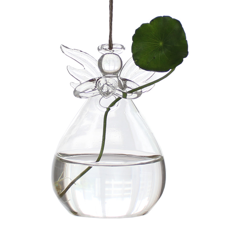 Creative Hanging Transparent Glass Vase Simple Hydroponic Small Infusion Bottle Indoor Gardening Home Decoration Bottle Plant Set