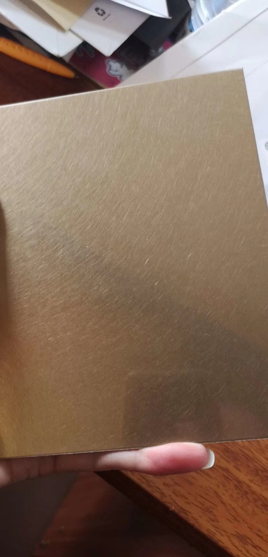 不锈钢201304镀铜黄古铜仿古铜板新品手工乱纹 和纹钛金现货定 制