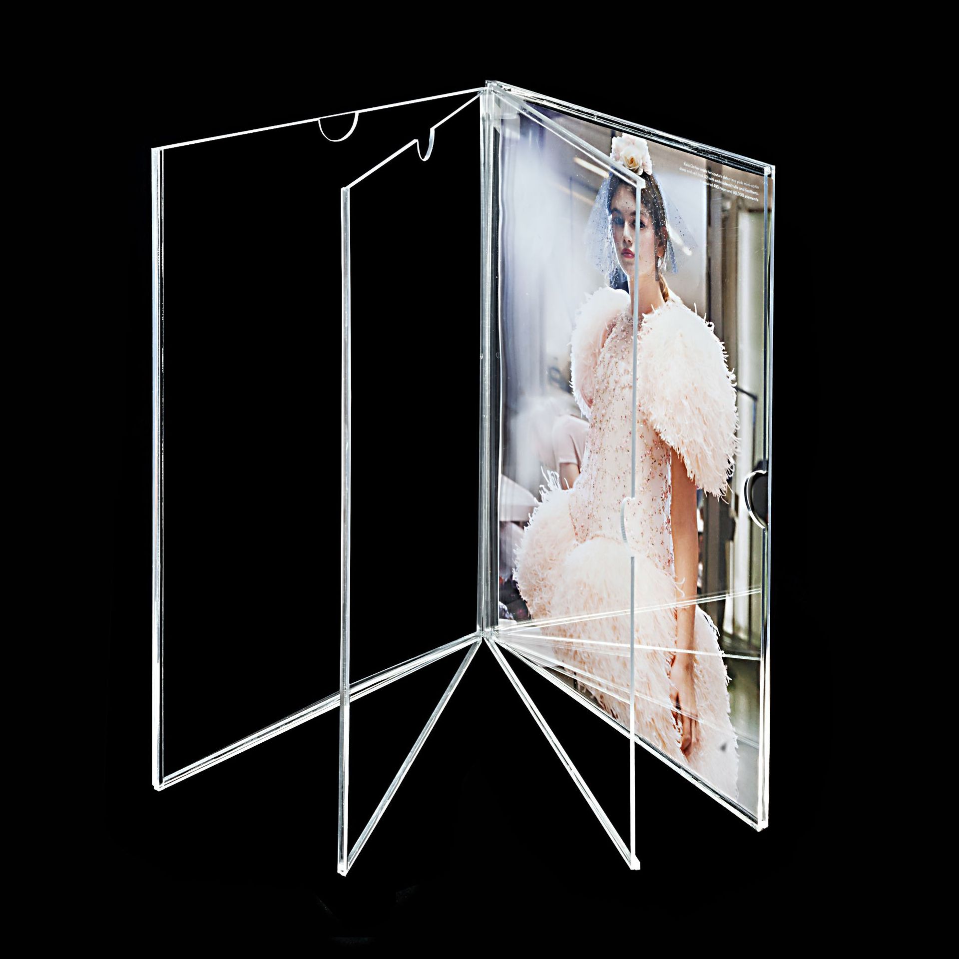 双层亚克力卡槽a4插槽插纸展示牌透明有机玻璃插盒子亚克力板