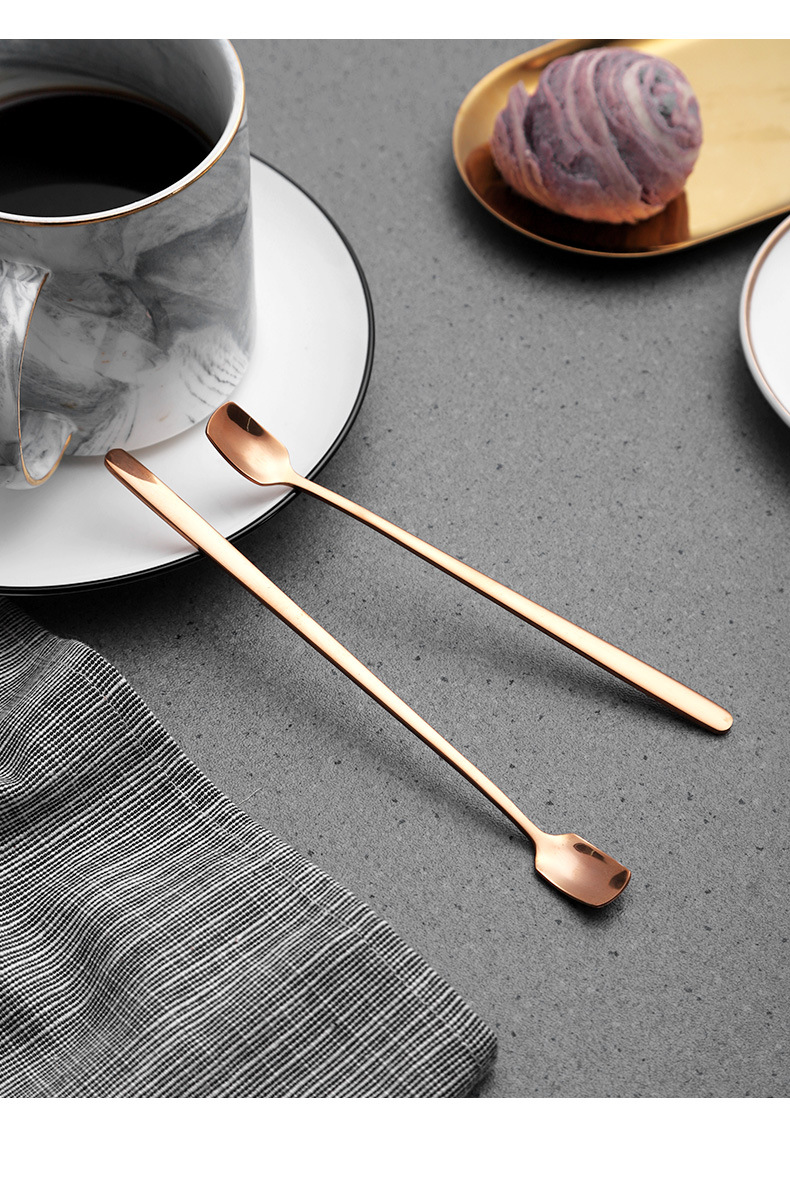 咖啡搅拌勺可爱个性甜品奶茶小调羹304不锈钢创意长柄好看的勺子