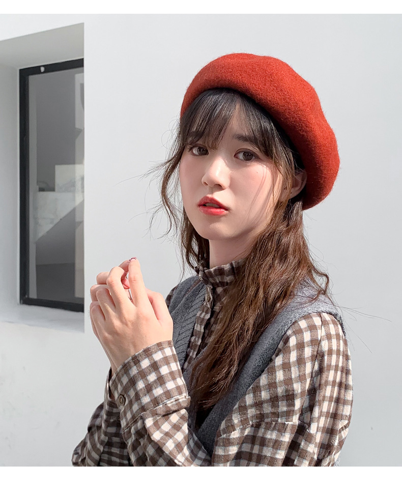日系秋冬季复古百搭冬款贝雷帽女韩版潮英伦蓓蕾女生帽子女网红款