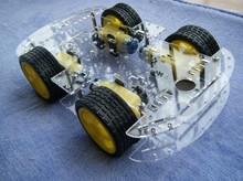 智能小车底盘 4WD 4轮驱动力实足 强磁电机 带码盘 测速 寻迹