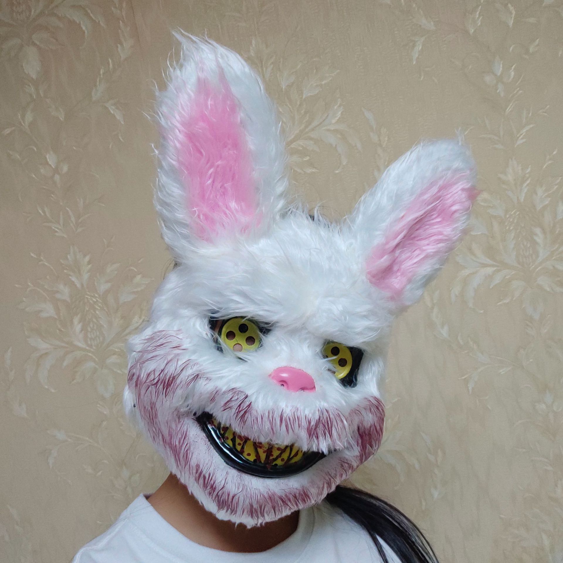 万圣节恐怖复活节动物兔舞会男女酒吧演出玩具兔化装舞会派对面具