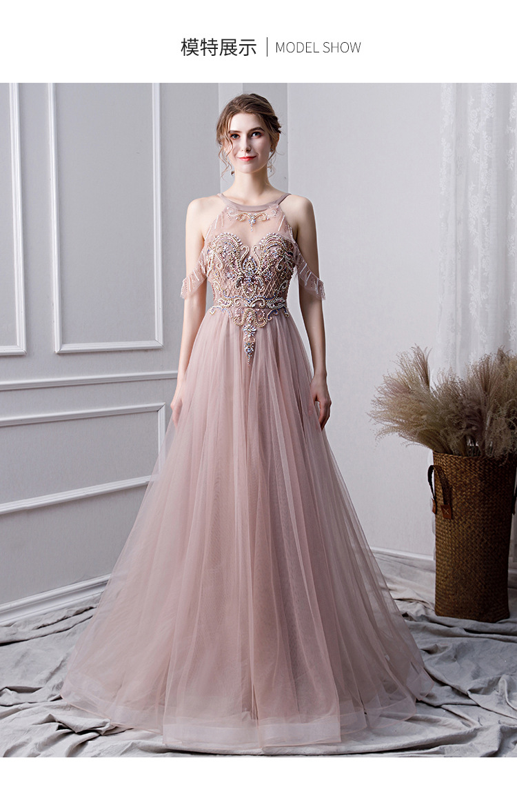 2019晚礼服夏季新款端庄优雅年会主持宴会迎宾法式高贵气质晚宴服