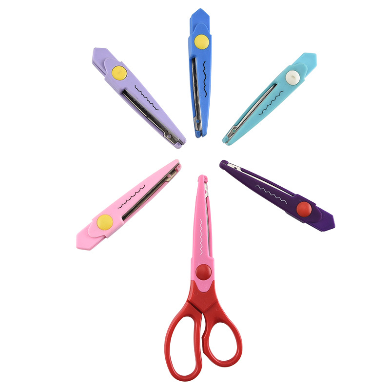 Children's Handwork DIY Safety Scissors Five-Inch Styling Scissors Student Art Scissors with Replaceable Scissors Blade