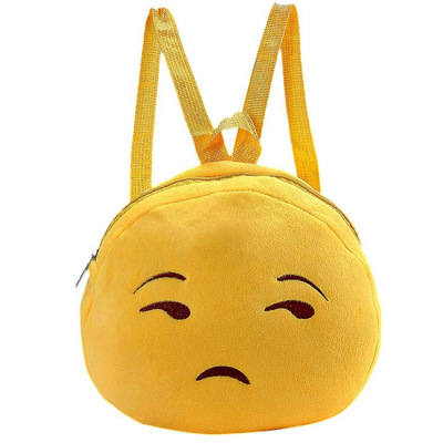 h60儿童双肩背包卡通可爱表情包幼儿园宝宝书包儿童零食毛绒背包