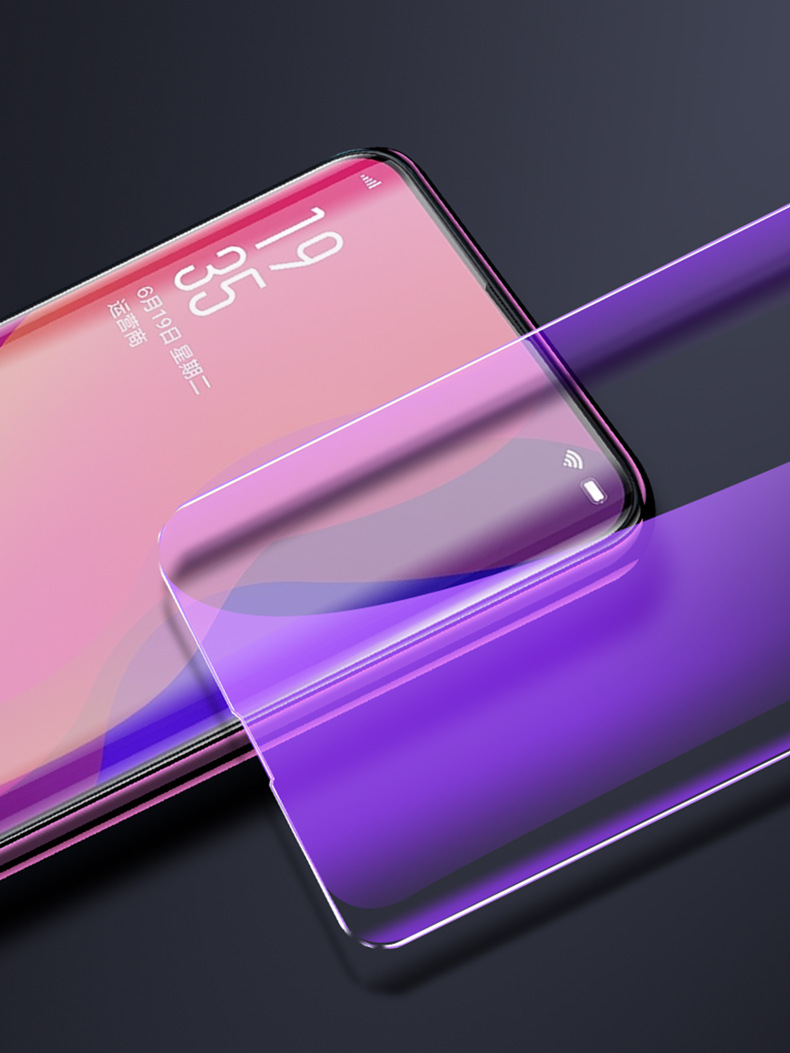 曲面uv全屏oppo reno6pro 5/4钢化膜findx3手机贴膜realme x7适用