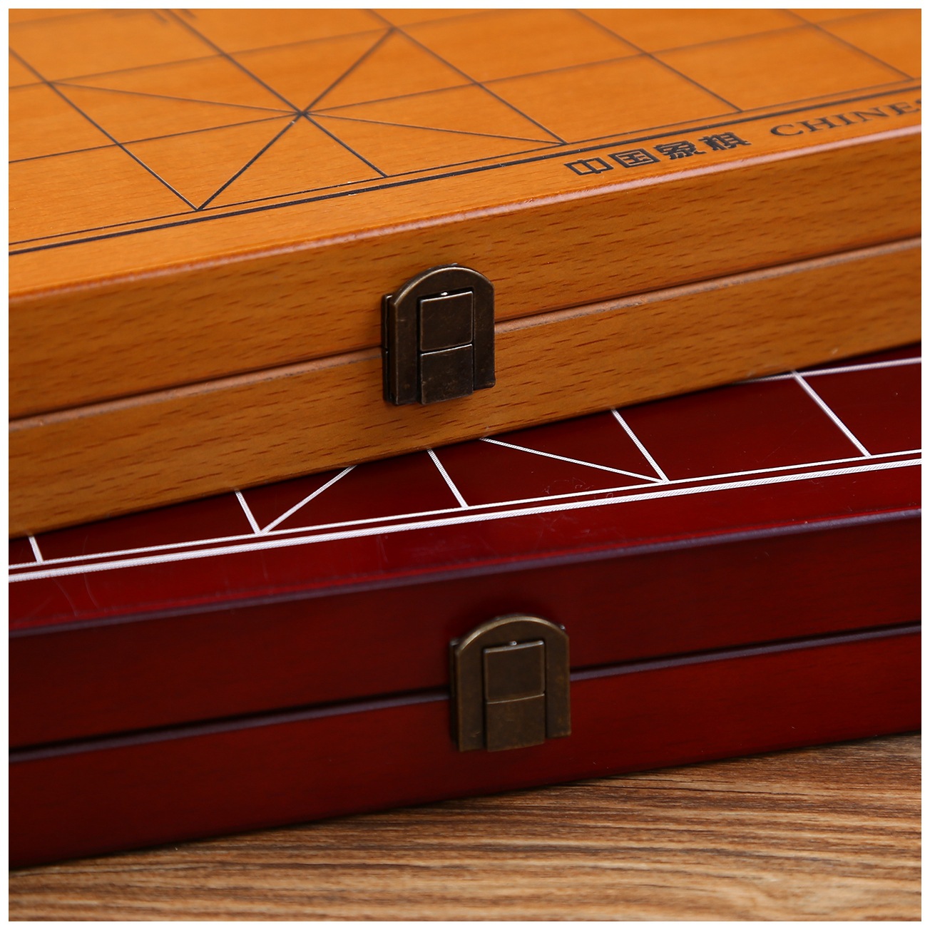 多功能折叠木制中国象棋棋盘定制密度板木质象棋盒收纳木盒批发