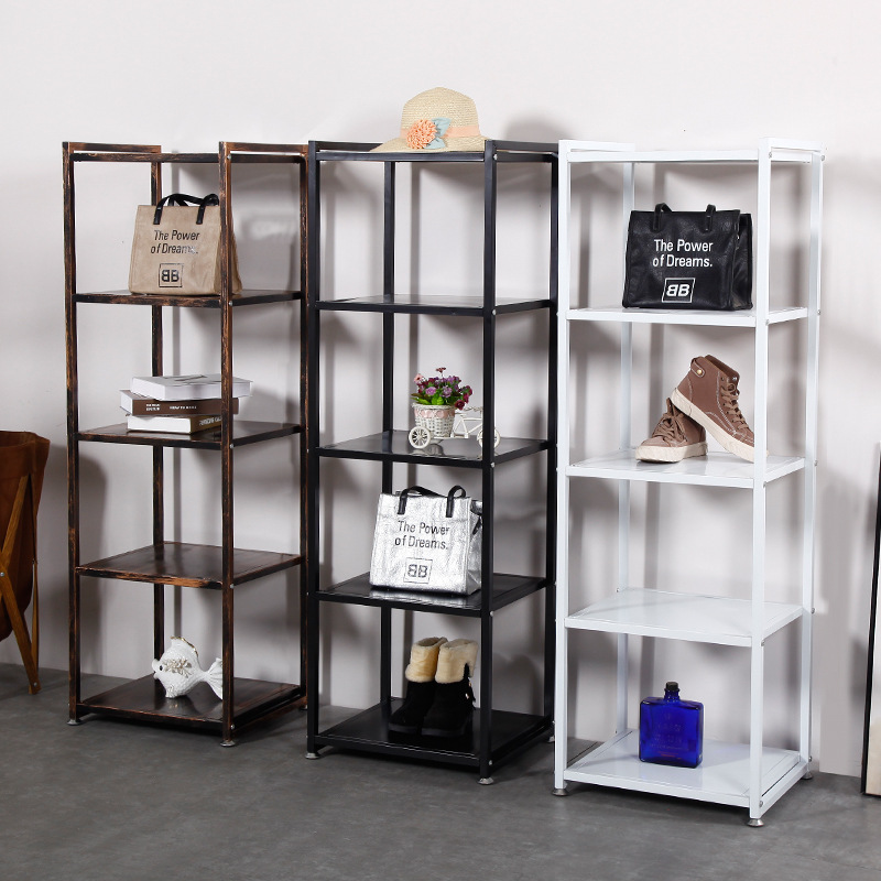 服装店铁艺多层置物架金色包包架鞋架展示架落地陈列橱窗展示架子