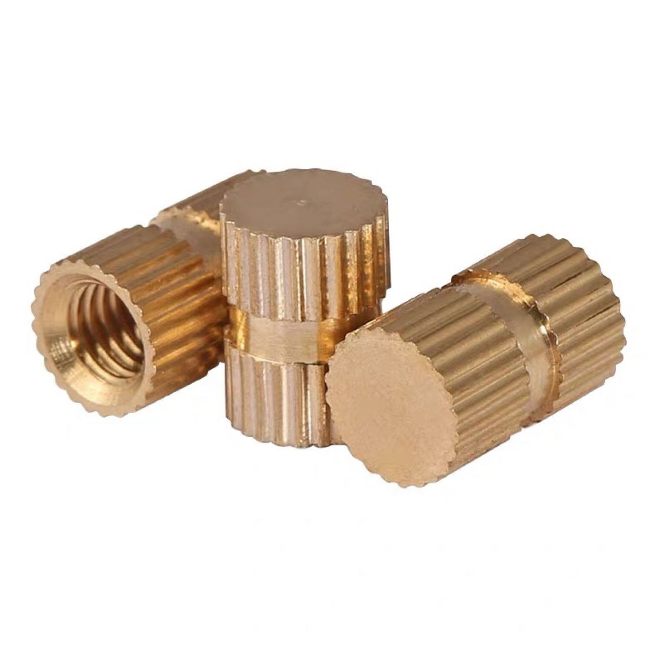 【m4】盲孔h59黄铜工字型铜嵌件 不穿孔直纹凹槽铜花螺母 注塑母