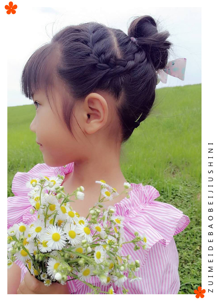 新c1儿童盘发器丸子头花苞头珍珠小号公主盘发工具女童小女孩造型