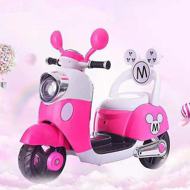 儿童小木兰三轮摩托车小绵羊米奇版踏板车一件代发儿童电动车三轮
