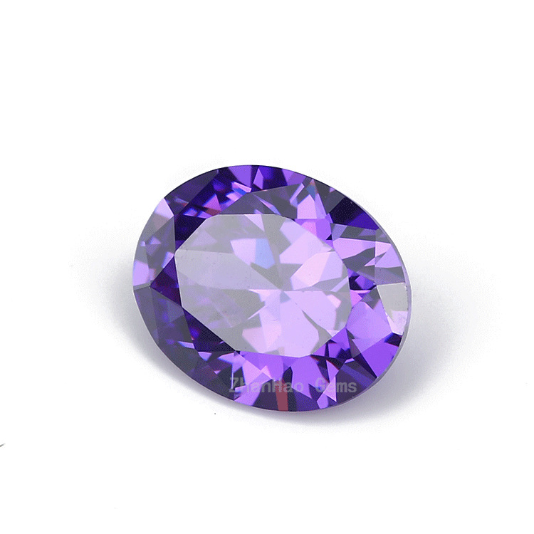 超高品质锆石人造宝石 可批发定制diy紫蓝色蛋形优美宝石促销优惠