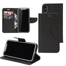 MERCURY手机套 NOTE 8适用iphone  8水星十字纹撞色插卡手机皮套