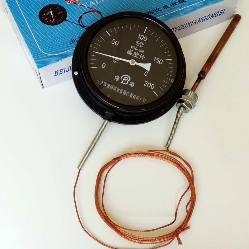 wtz-280压力式/远传式温度计0-120℃工业 指针锅炉温度计5米线