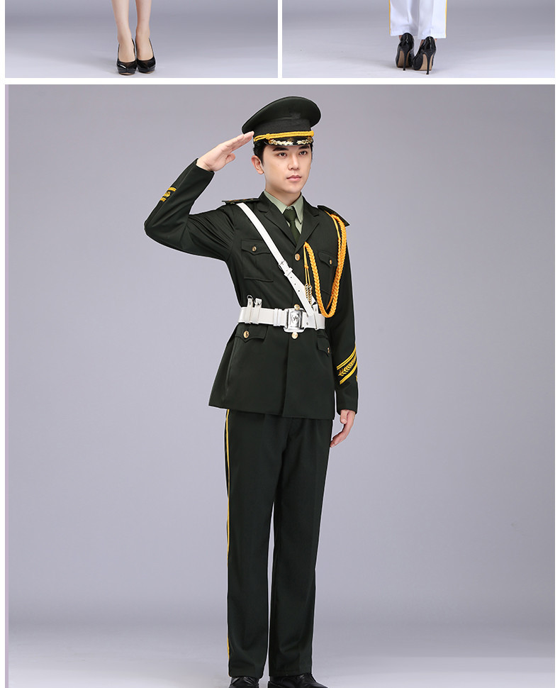 新款三军仪仗队军装礼服学生国旗班升旗手服装鼓乐队演出服套装裙