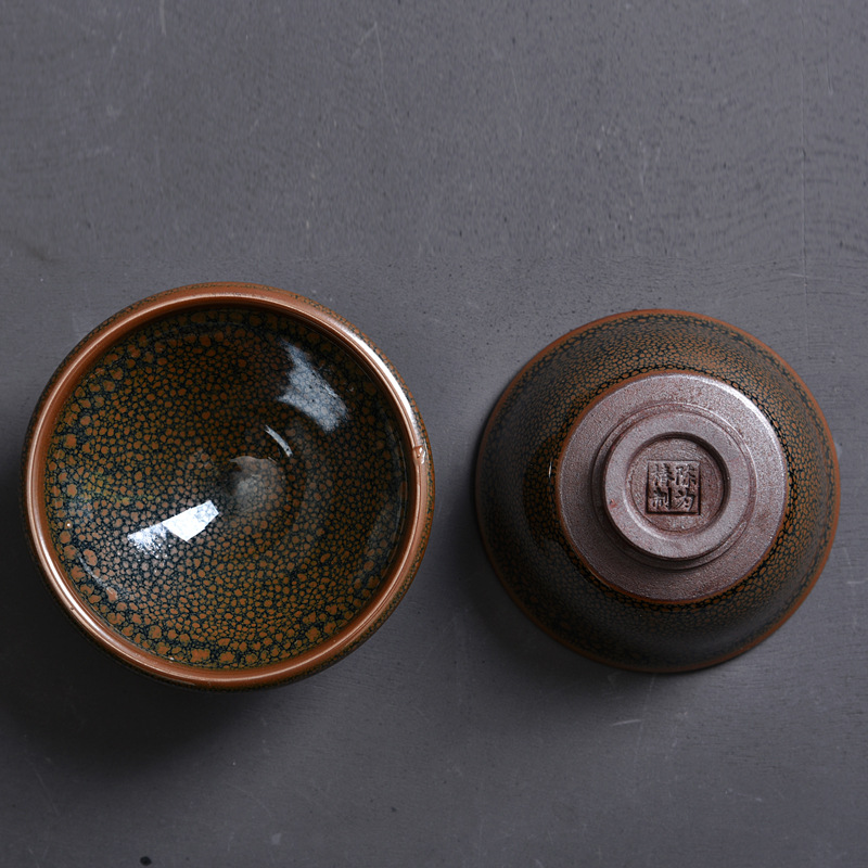 陈为椿火龙天目盏 鹧鸪斑天目 主人杯茶盏 油滴 品茗束口杯建盏