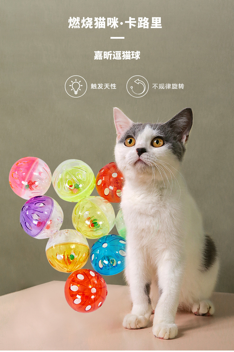 3cm 互动抛掷宠物塑料球猫猫玩具厂家批发