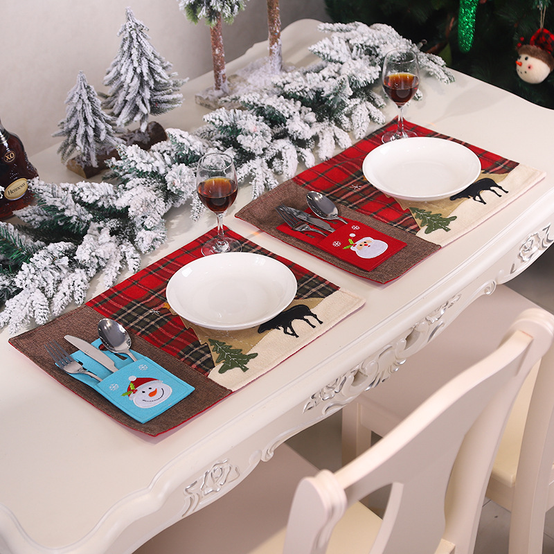 Cross-Border New Arrival Christmas Decoration Supplies Christmas Dining-Table Decoration Restaurant Layout Christmas Tableware Knife and Fork Set Wholesale