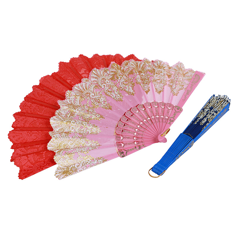 Japanese Ancient Style Bronzing Fan Chinese Style Women's Printing Folding Fan Hanfu Performance Dance Craft Fan