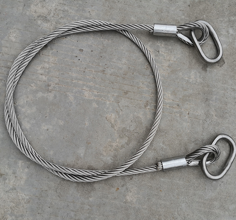 勇瑞2mm-16mm 镀锌不锈钢钢丝绳索具 压制铝套 鸡心环保护