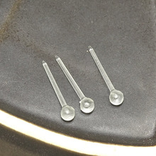 DIY简约防过敏硅胶球针耳钉批发 常用塑料耳针