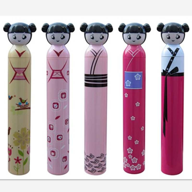 创意卡通三折中国娃娃雨伞日本瓶子伞可爱潮流女孩礼品晴雨伞logo