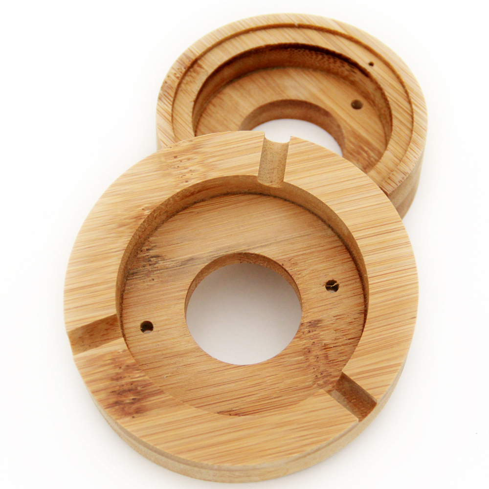 灯饰底座竹木台灯配件实木圆形灯座 3d小夜灯led灯木底座灯饰配件