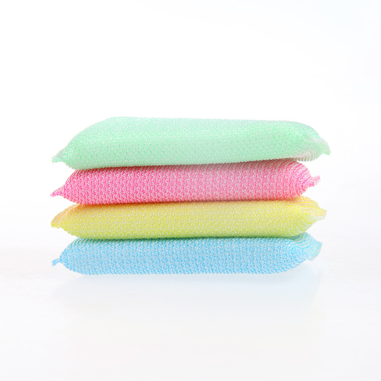 Daily Necessities Wholesale Washing King Dish Brush Scouring Pad Color Rag Sponge Dish Towel 4 Pack