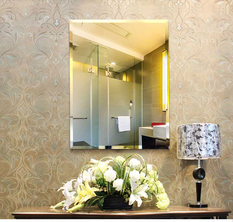 镜子卫生间贴墙洗漱台洗脸盆挂墙式壁挂免打孔洗手间挂镜黏贴