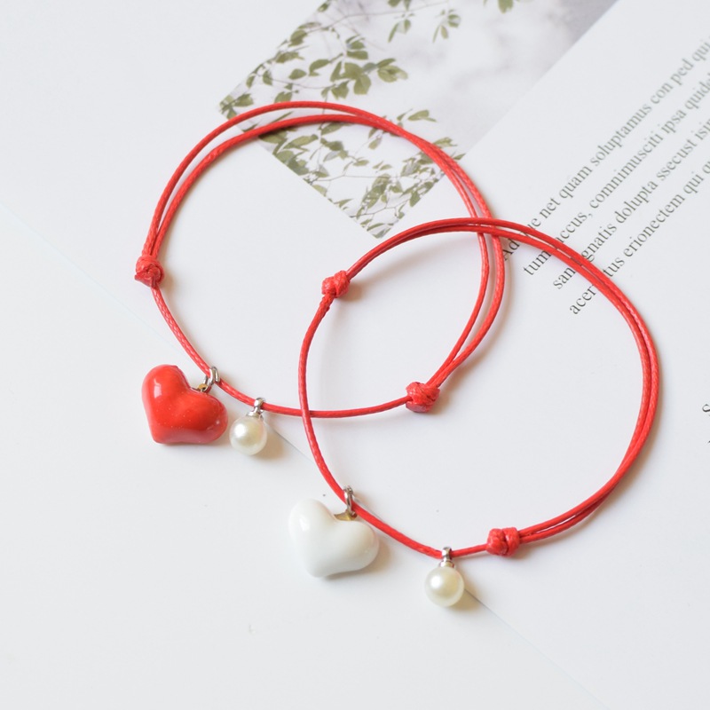 新款爱心简编手链女式日韩闺蜜手饰拼多多货源地摊产品一件代发