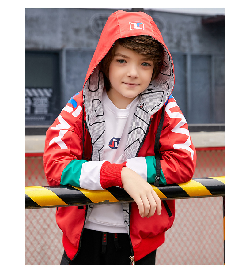 jlny潮牌运动童装2020秋冬季新品男童夹克衫连帽风衣外套一件代发