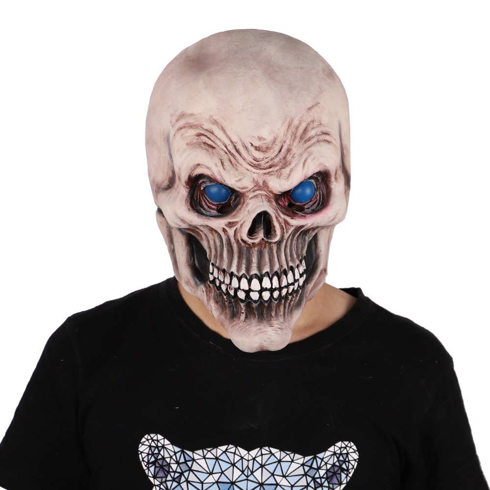 万圣节面具 恐怖化装舞会恶魔防毒面具 僵尸亡灵乳胶头套派对文化