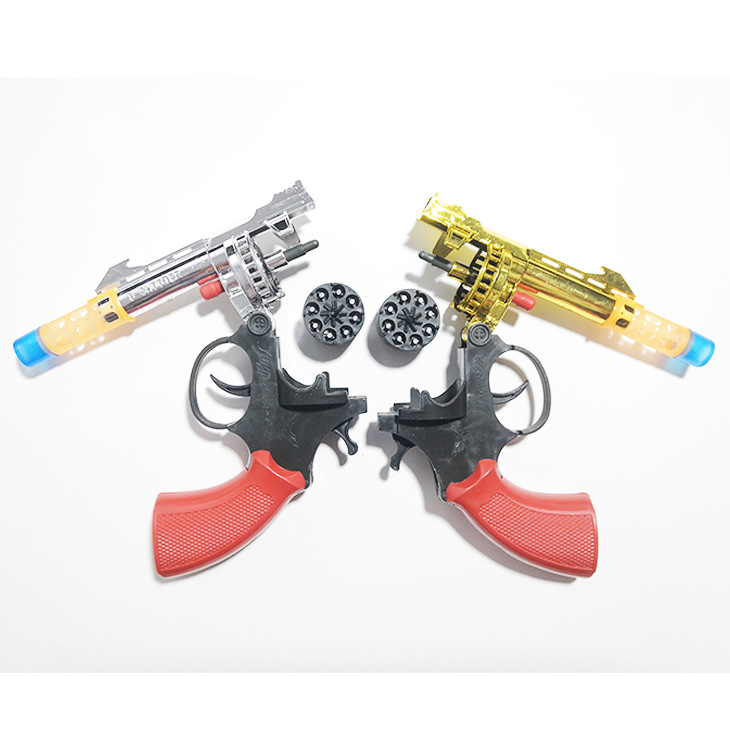 砸炮枪纸炮枪塑料玩具枪影视道具左轮砸炮信号7080后经典儿童玩具
