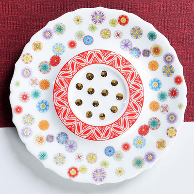 家用创意高档陶瓷盘子圆盘糕点小吃零食盘会所摆盘凉菜盘子西餐盘