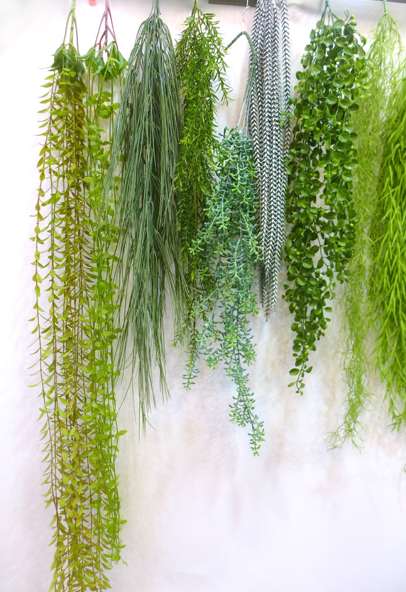 仿真植物藤条 龙尾草鹿角叶垂柳葱草空气草 仿真花藤植物墙壁挂