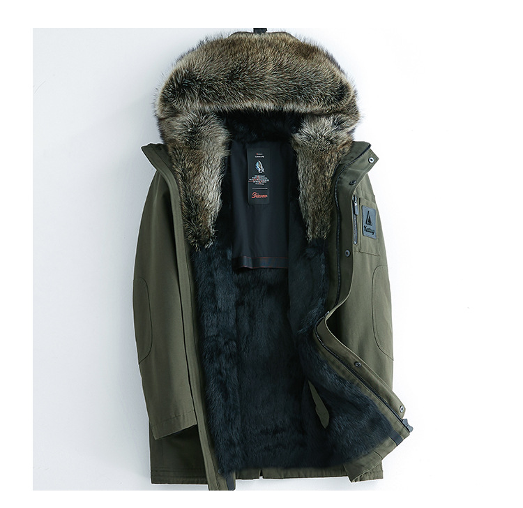 反季派克服男皮草林貂内胆中长款冬季20新款真皮皮衣外套皮毛一体