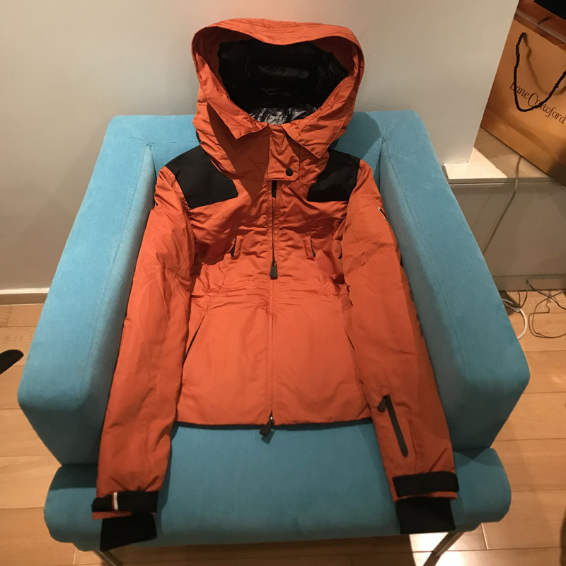 秋冬新款原单法国羽皇防水面料连帽羽绒服橘色鸭绒服-阿里巴巴