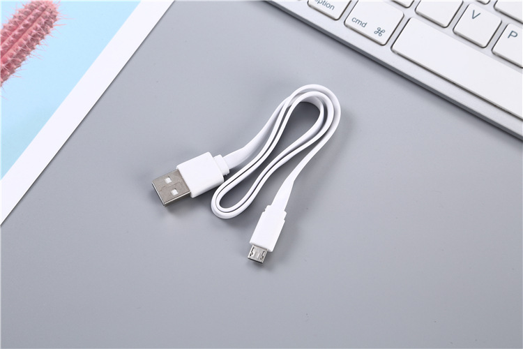 30cm安卓面条充电线50cm2a扁线80cm白v8黑micro usb数据线100cm