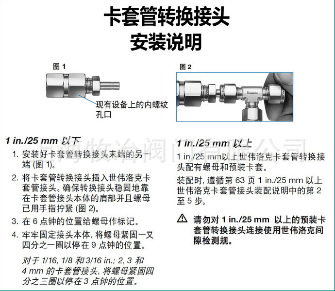 世伟洛克ss-6-ta-1-6rt卡套接头 原装进口 现货 发货快速