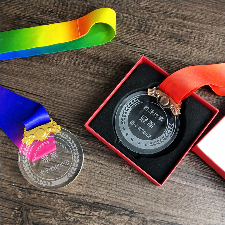 9特卖包邮】学校田径运动会比赛开幕式 特大挂脖水晶小奖牌