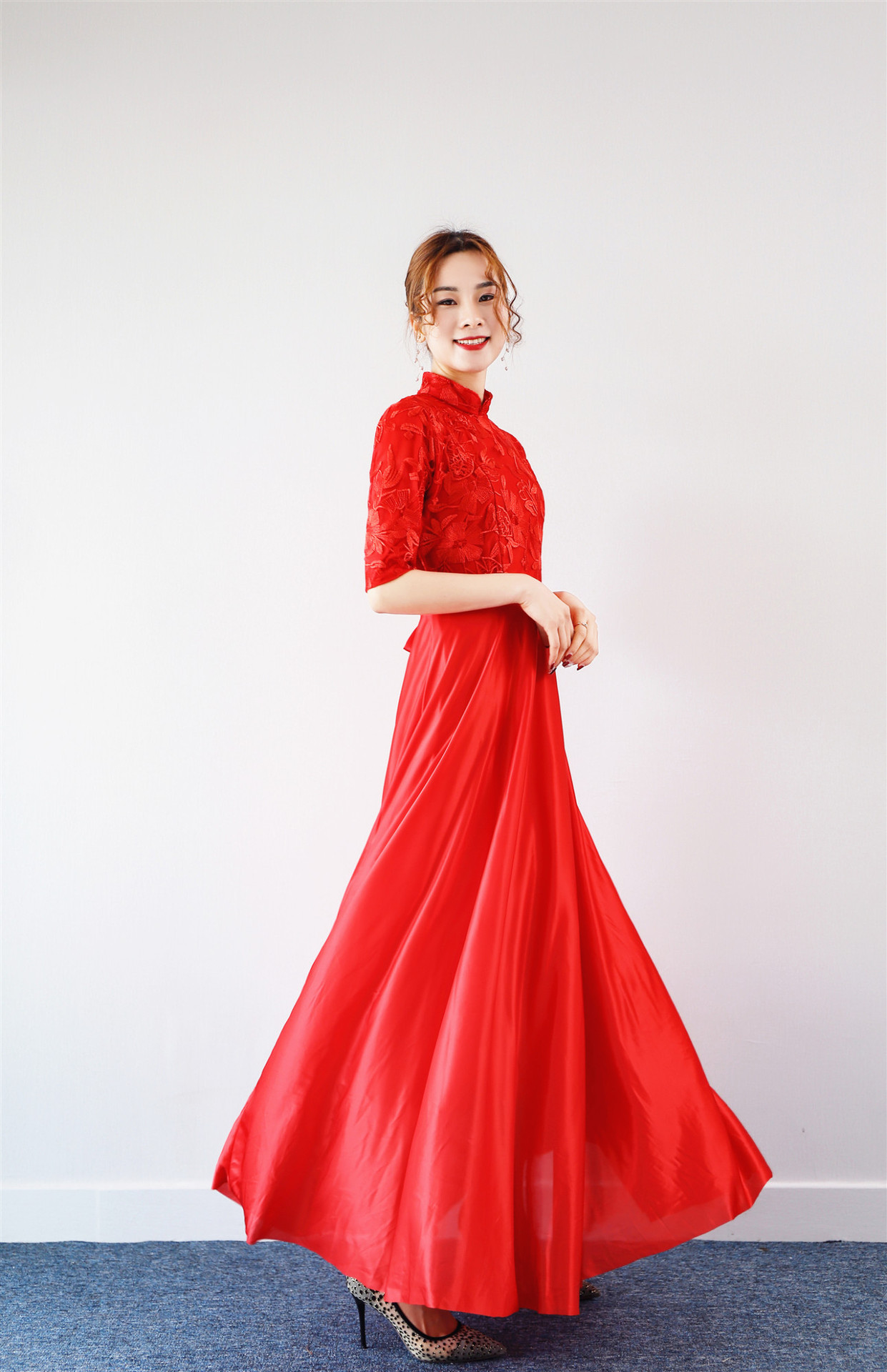 大合唱演出服女长裙夏秋日舞台合唱团指挥诗朗诵服装长款礼服学生