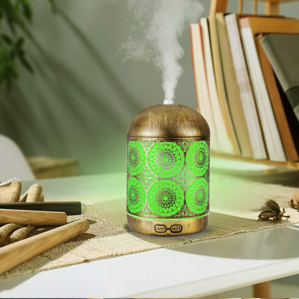 跨境爆款铁艺香薰机加湿器超声波精油香薰机家用七彩香薰灯扩香仪