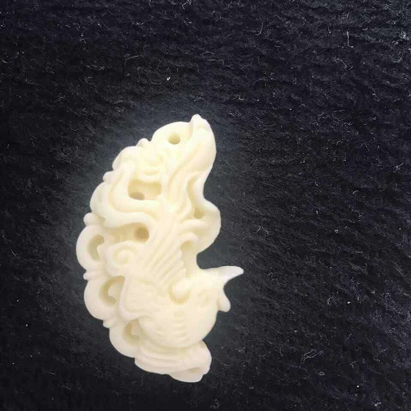 象牙果粉压龙凤吉祥吊坠情侣项链情人节礼物创意男女款挂件车挂