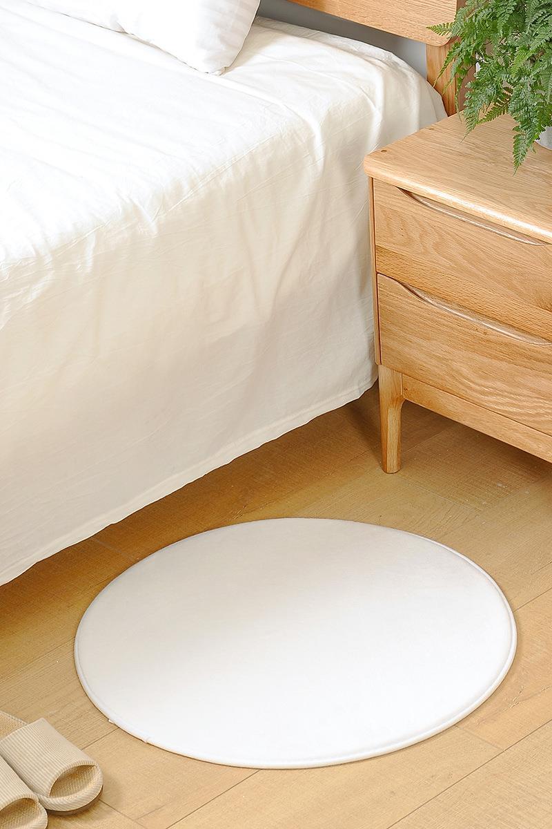 法莱绒白胚成品地垫圆形地毯纯白色可印花防滑卫浴地垫可定制