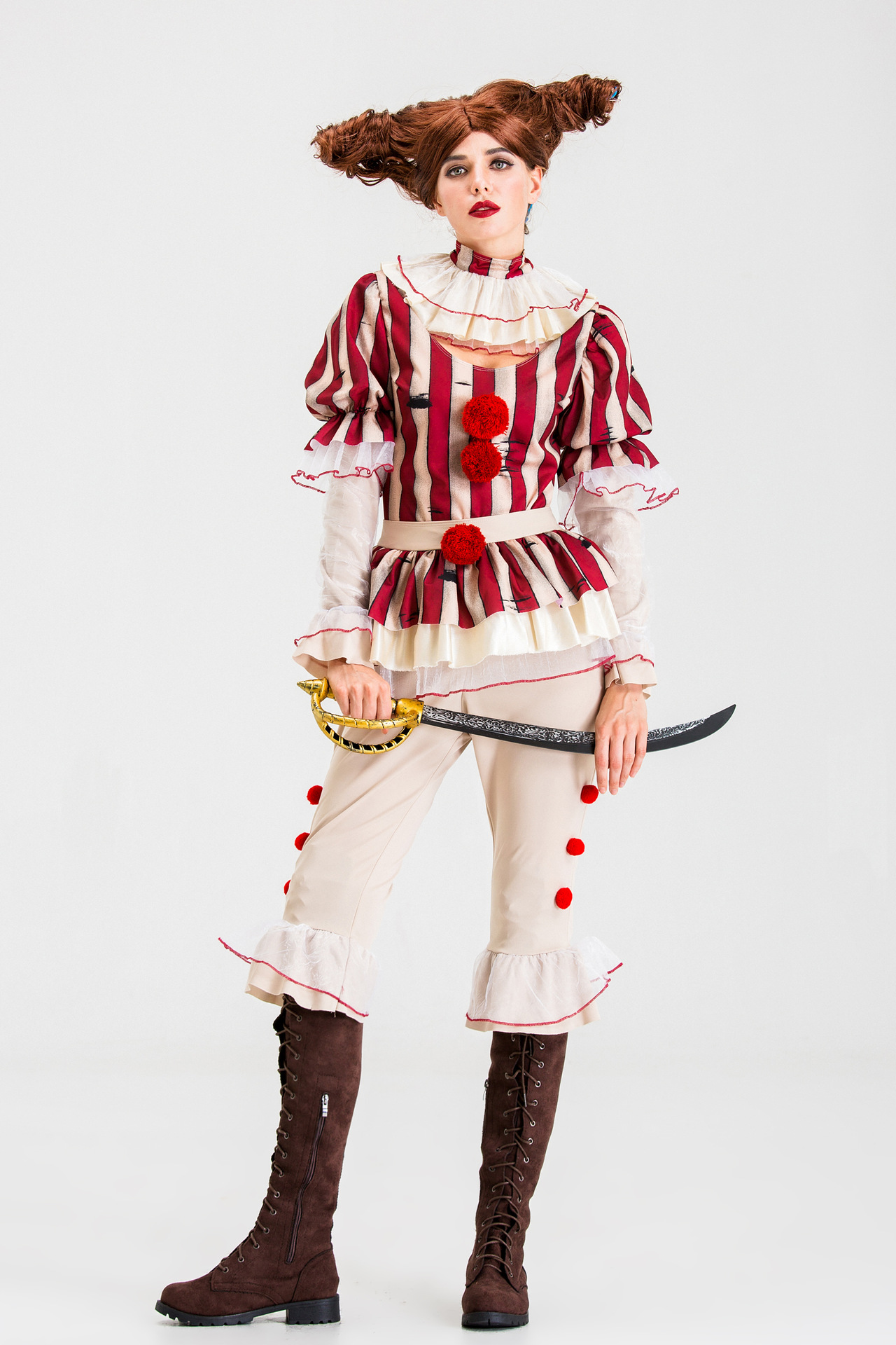 万圣节cosplay小丑回魂女装角色扮演游戏制服 马戏团舞台演出服装