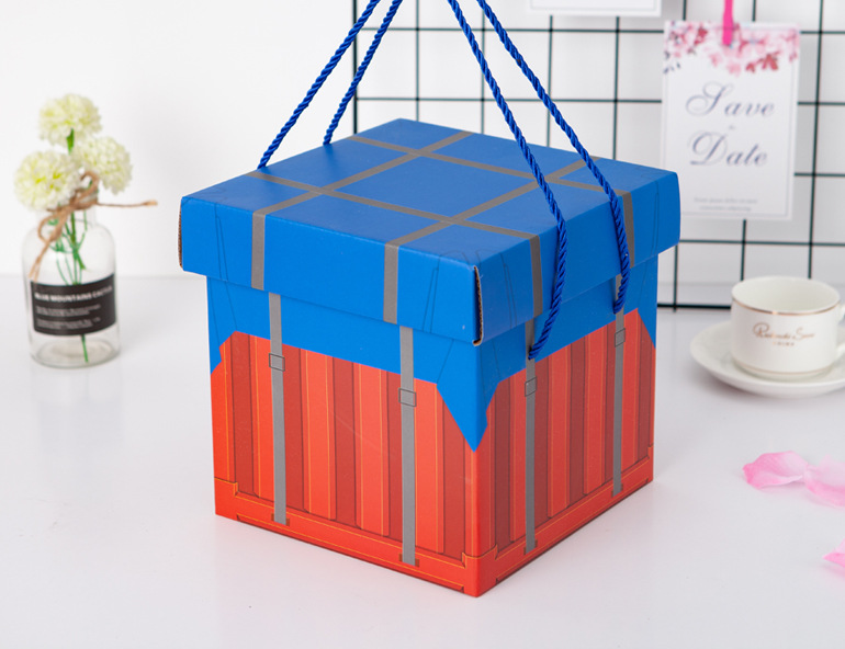 绝地求生周边零食包装盒 正方形瓦楞盒现货吃鸡空投礼盒零食包装