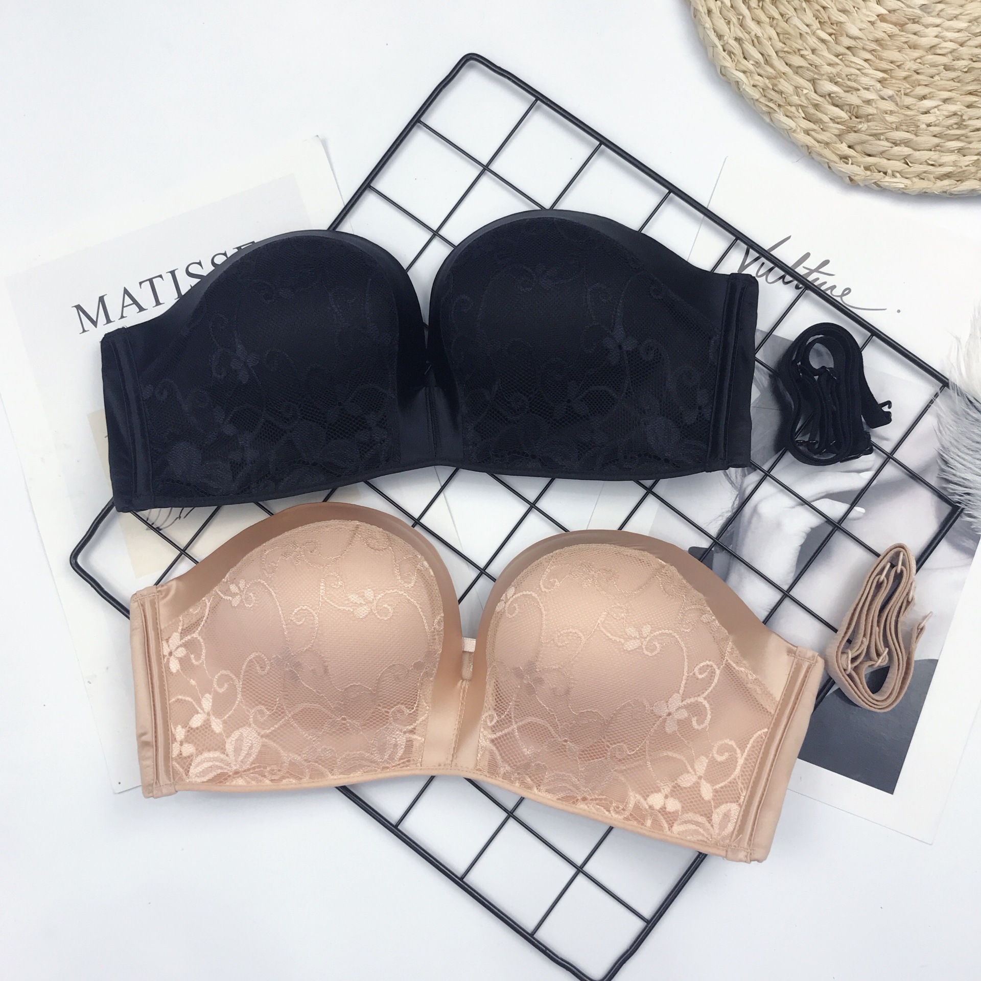 奇迹二代婚纱礼服隐形无肩带文胸贴加厚性感上托小胸聚拢内衣防滑