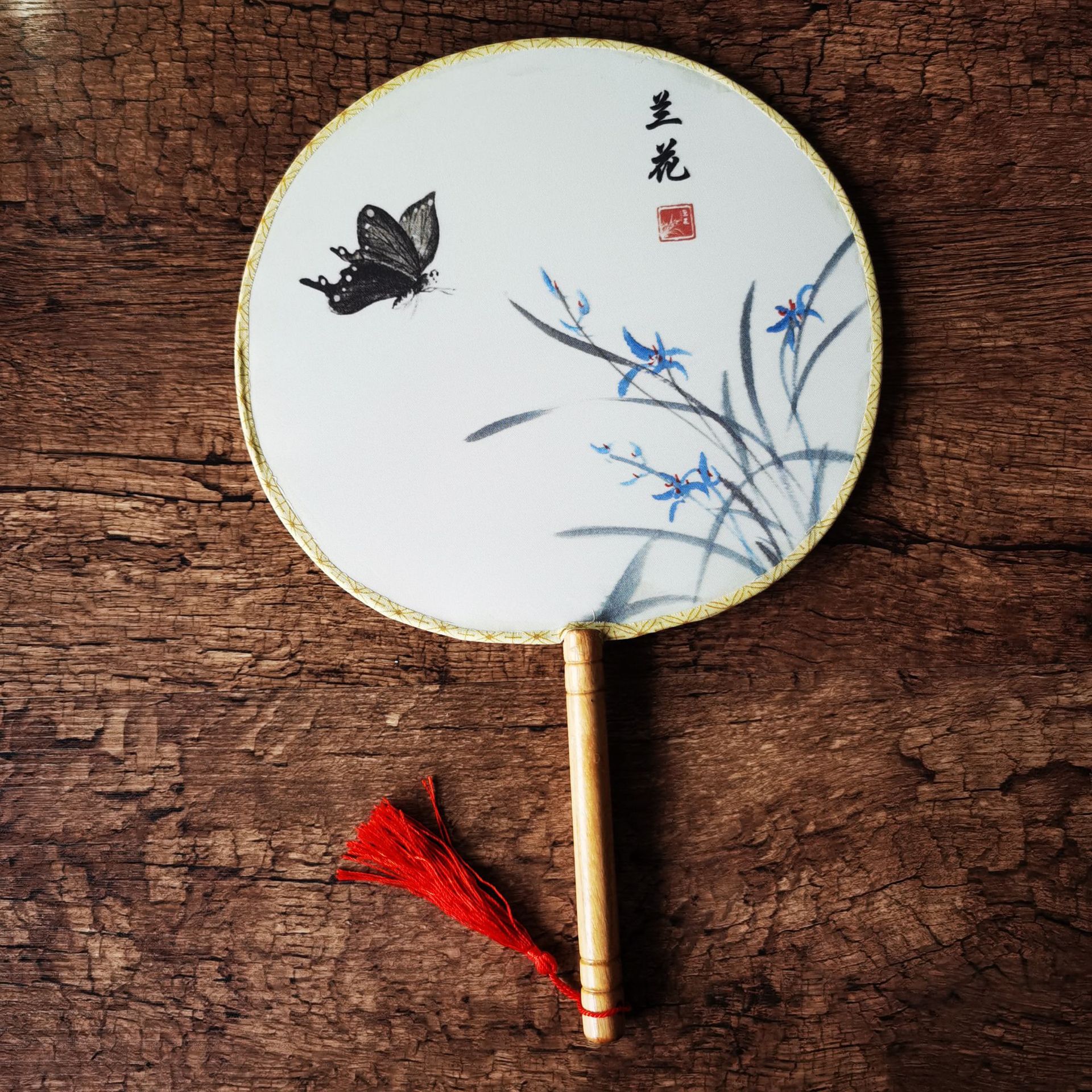 团扇宫扇圆形扇子女复古古典宫廷舞蹈扇复古风手工cos汉服扇定制