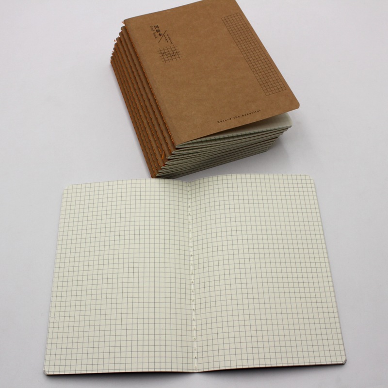 批发网格本32k牛皮车线格子本a5线装方格本学生手账缝线本文具